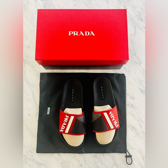 NWT Prada Linea Rossa Slide Sandals 11 US - Picture 2 of 14